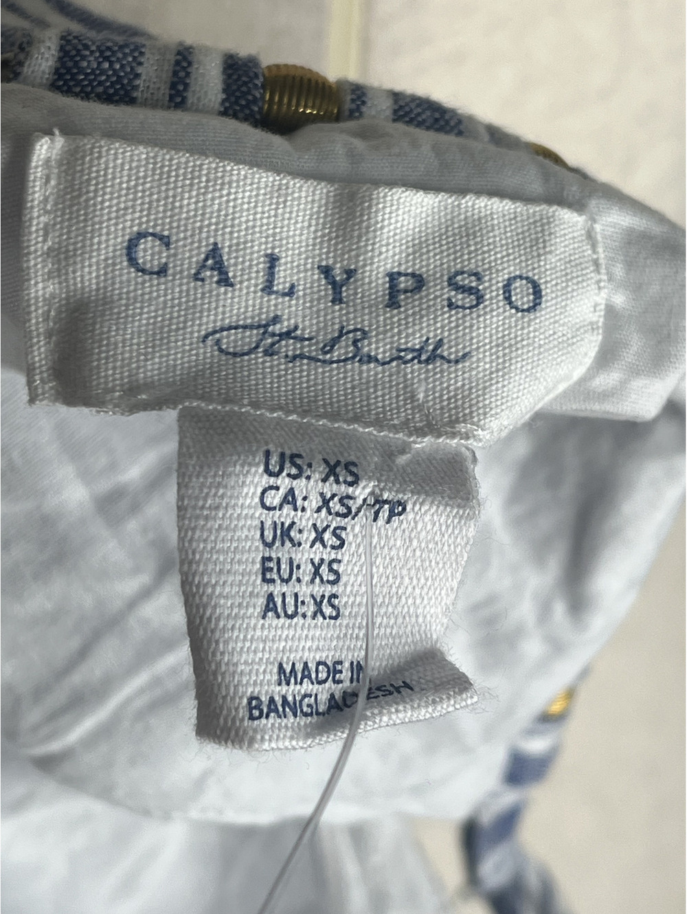NWOT Calypso Women's Blue/White Striped Dress Size XS - Picture 9 of 9
